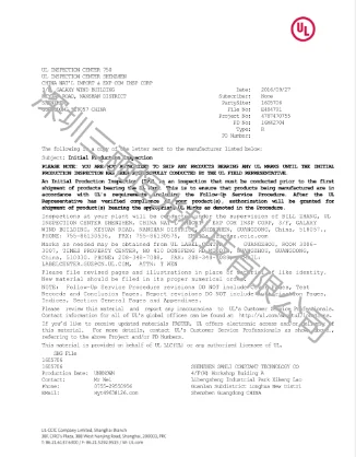 UL CERTIFICATE